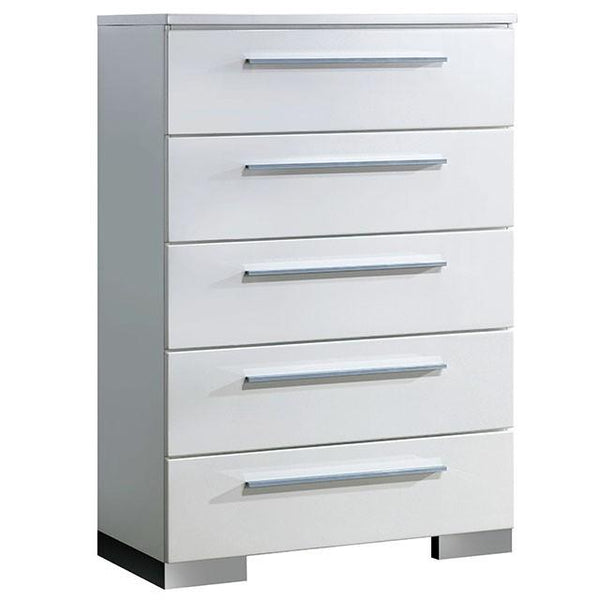 CLEMENTINE Glossy White Chest - My Sweet Home Furniture (Queens, NY)