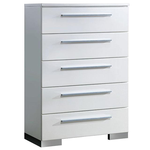CLEMENTINE Glossy White Chest - My Sweet Home Furniture (Queens, NY)