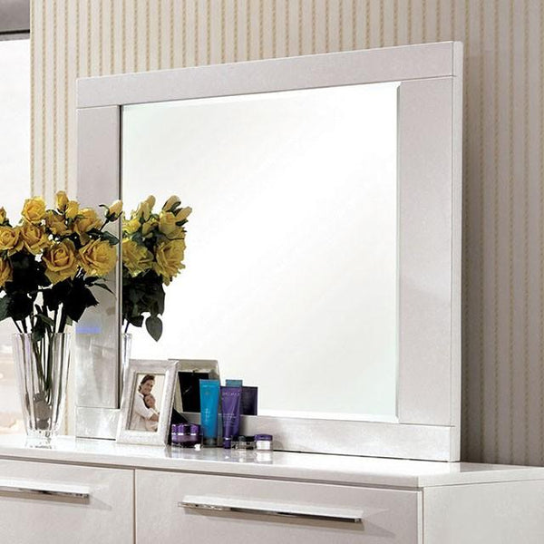 CLEMENTINE Glossy White Mirror - My Sweet Home Furniture (Queens, NY)