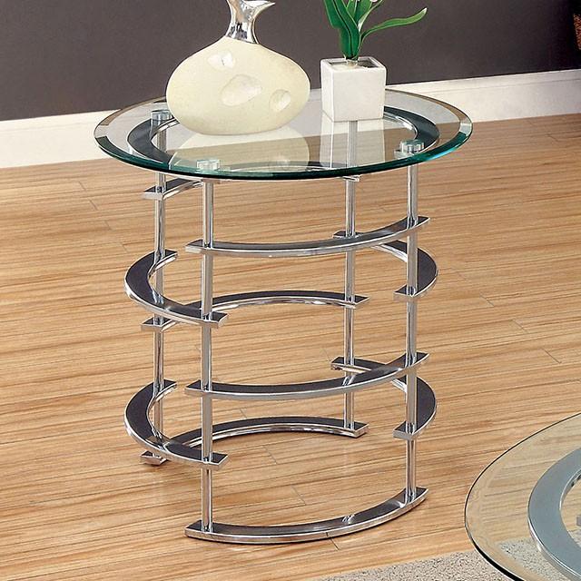 Clonmel End Table, Chrome - My Sweet Home Furniture (Queens, NY)