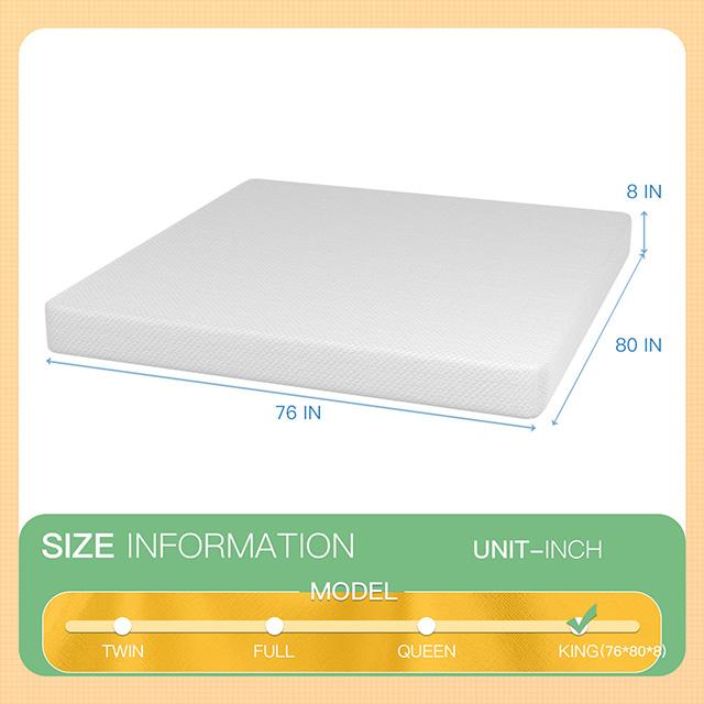Forsythia 8" E.King Green Tea Gel Memory Foam - My Sweet Home Furniture (Queens, NY)