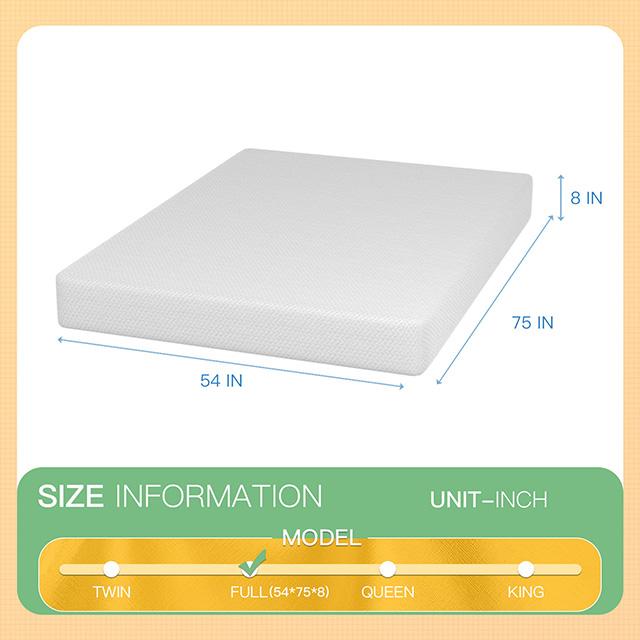 Forsythia 8" Full Green Tea Gel Memory Foam - My Sweet Home Furniture (Queens, NY)
