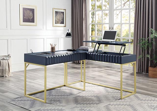 FREIBURG Corner Desk, Antique Blue - My Sweet Home Furniture (Queens, NY)