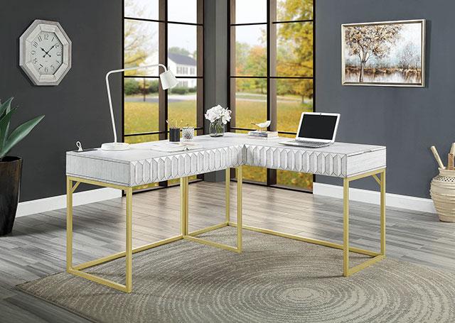 FREIBURG Corner Desk, Antique White - My Sweet Home Furniture (Queens, NY)