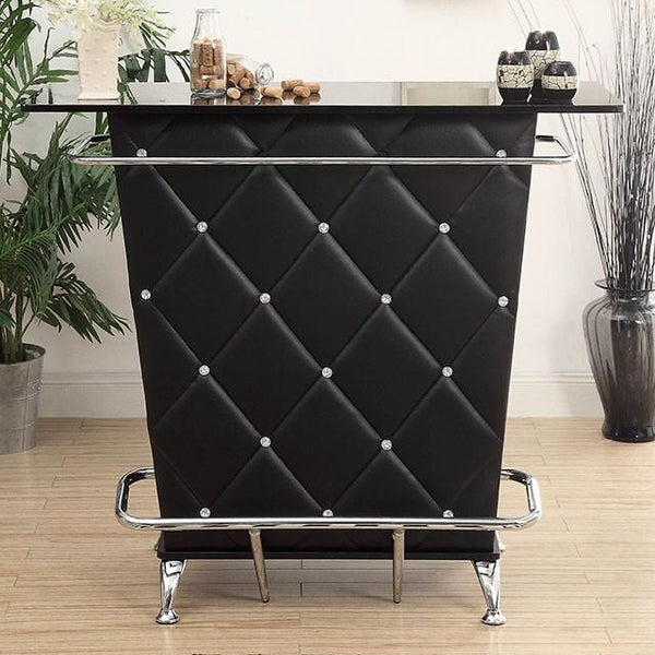 Fuero Black/Chrome Bar Table (K/D) - My Sweet Home Furniture (Queens, NY)