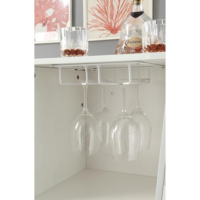 Fuero White/Chrome Bar Table (K/D) - My Sweet Home Furniture (Queens, NY)