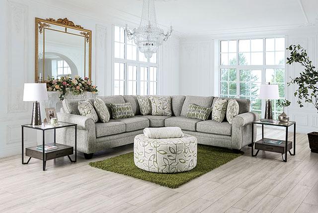 GARDNER Ottoman, Gray/Green - My Sweet Home Furniture (Queens, NY)