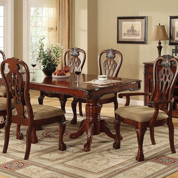 GEORGETOWN Antique Cherry Dining Table w/ Double Pedestals - My Sweet Home Furniture (Queens, NY)