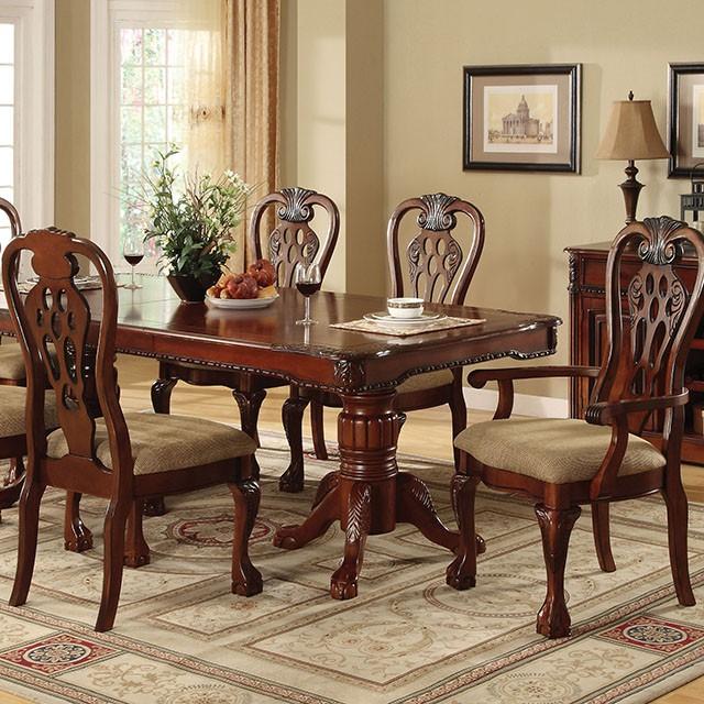 GEORGETOWN Antique Cherry Dining Table w/ Double Pedestals - My Sweet Home Furniture (Queens, NY)