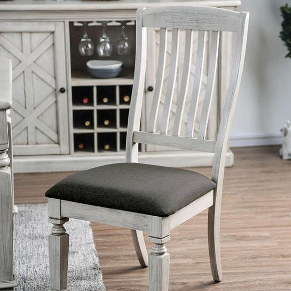 Georgia Antique White/Gray Side Chair (2/CTN) - My Sweet Home Furniture (Queens, NY)