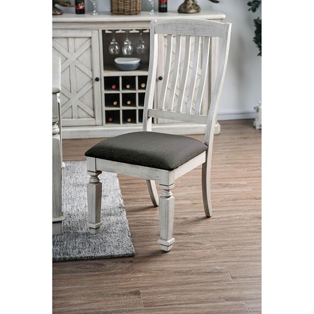 Georgia Antique White/Gray Side Chair (2/CTN) - My Sweet Home Furniture (Queens, NY)