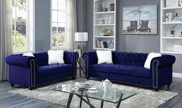 GIACOMO Loveseat, Blue - My Sweet Home Furniture (Queens, NY)