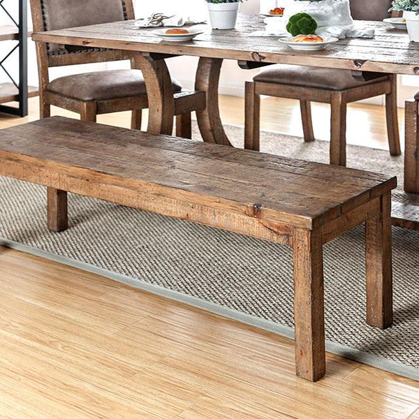GIANNA Rustic Pine Wooden Bench - My Sweet Home Furniture (Queens, NY)