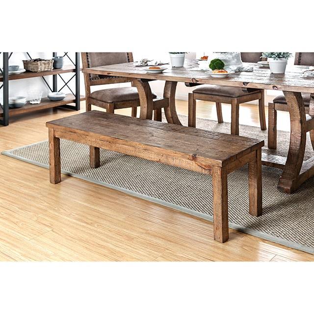 GIANNA Rustic Pine Wooden Bench - My Sweet Home Furniture (Queens, NY)