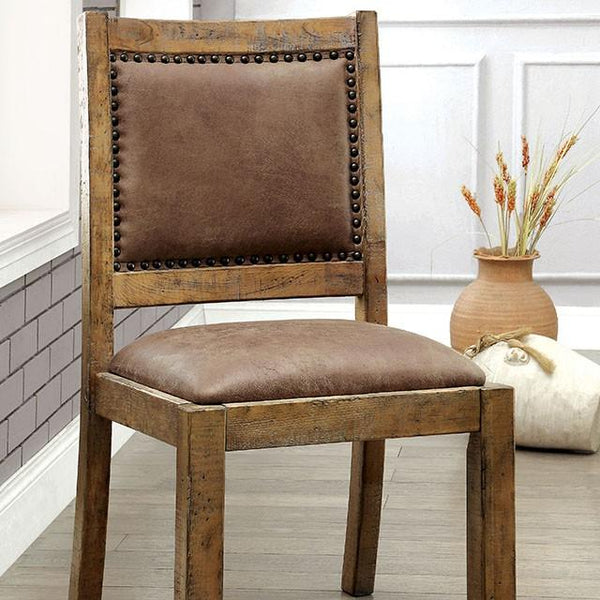 GIANNA Rustic Pine/Brown Side Chair (2/CTN) - My Sweet Home Furniture (Queens, NY)