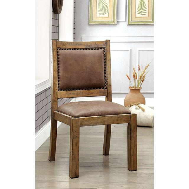 GIANNA Rustic Pine/Brown Side Chair (2/CTN) - My Sweet Home Furniture (Queens, NY)