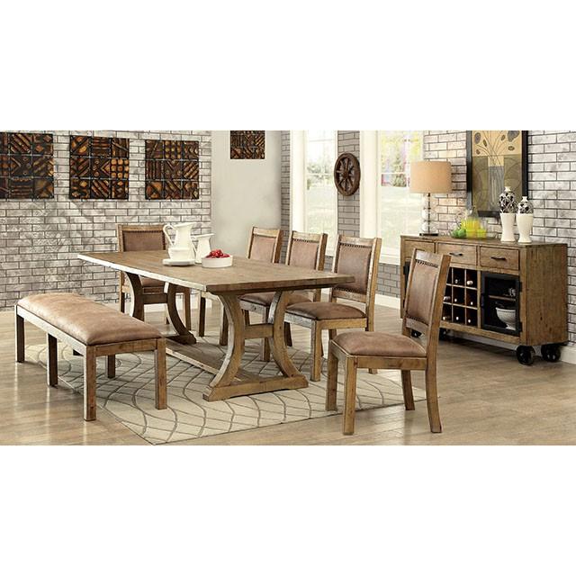 GIANNA Rustic Pine/Brown Side Chair (2/CTN) - My Sweet Home Furniture (Queens, NY)