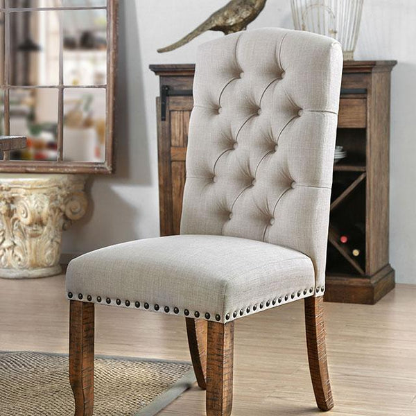 Gianna Rustic Pine/Ivory Side Chair (2/CTN) - My Sweet Home Furniture (Queens, NY)