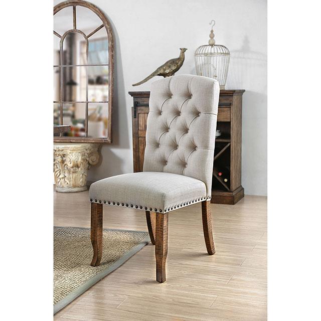 Gianna Rustic Pine/Ivory Side Chair (2/CTN) - My Sweet Home Furniture (Queens, NY)