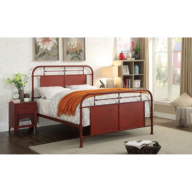 Haldus Cal.King, E.King, & Twin Bed White, Ivory, & Red - My Sweet Home Furniture (Queens, NY)