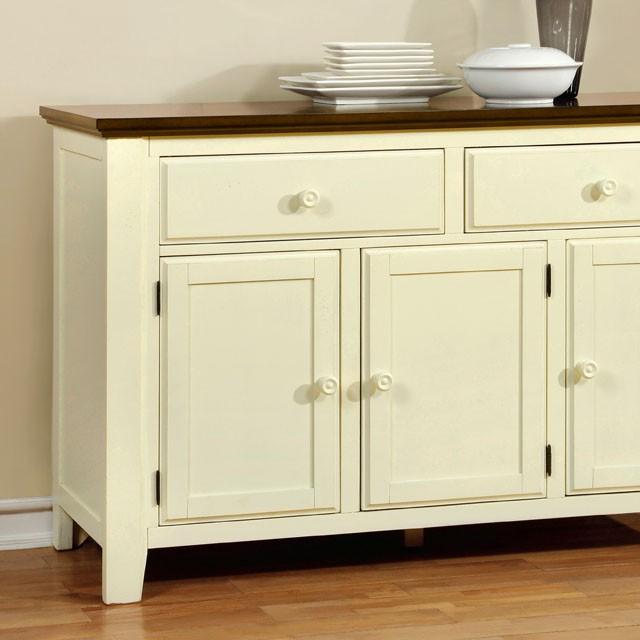 HARRISBURG Vintage White/Dark Oak Server - My Sweet Home Furniture (Queens, NY)