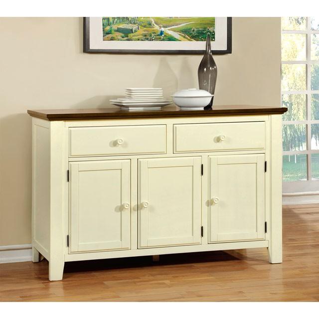 HARRISBURG Vintage White/Dark Oak Server - My Sweet Home Furniture (Queens, NY)