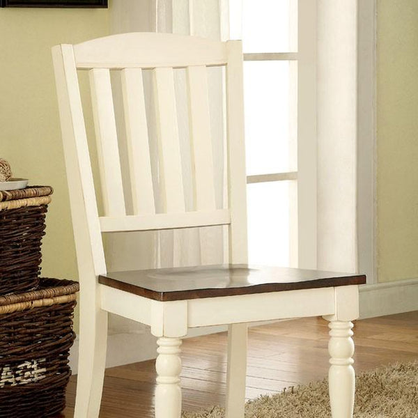 HARRISBURG Vintage White/Dark Oak Side Chair (2/CTN) - My Sweet Home Furniture (Queens, NY)