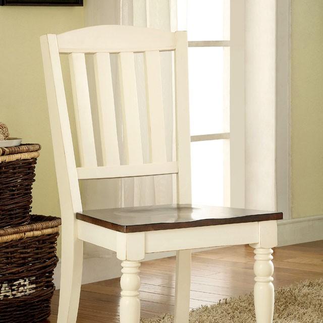 HARRISBURG Vintage White/Dark Oak Side Chair (2/CTN) - My Sweet Home Furniture (Queens, NY)