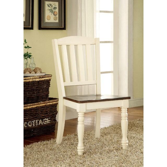 HARRISBURG Vintage White/Dark Oak Side Chair (2/CTN) - My Sweet Home Furniture (Queens, NY)