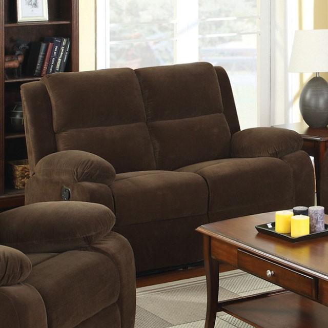 Haven Dark Brown Love Seat w/ 2 Recliners - My Sweet Home Furniture (Queens, NY)