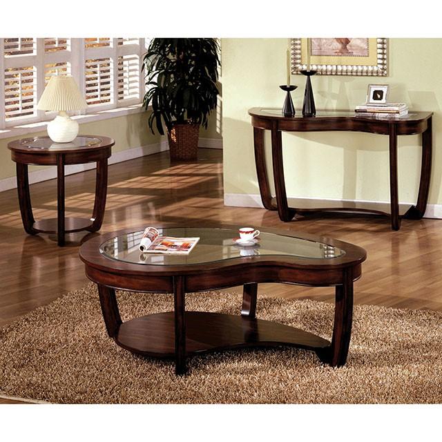 Crystal Falls Dark Cherry Coffee Table - My Sweet Home Furniture (Queens, NY)