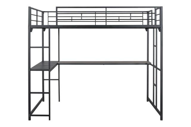 Cybill Full Loft Bed White, Silver, & Black - My Sweet Home Furniture (Queens, NY)