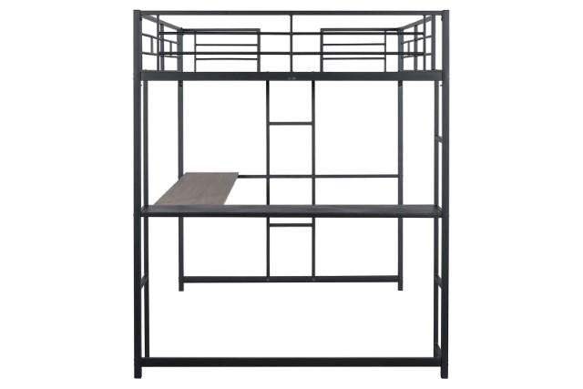Cybill Full Loft Bed White, Silver, & Black - My Sweet Home Furniture (Queens, NY)
