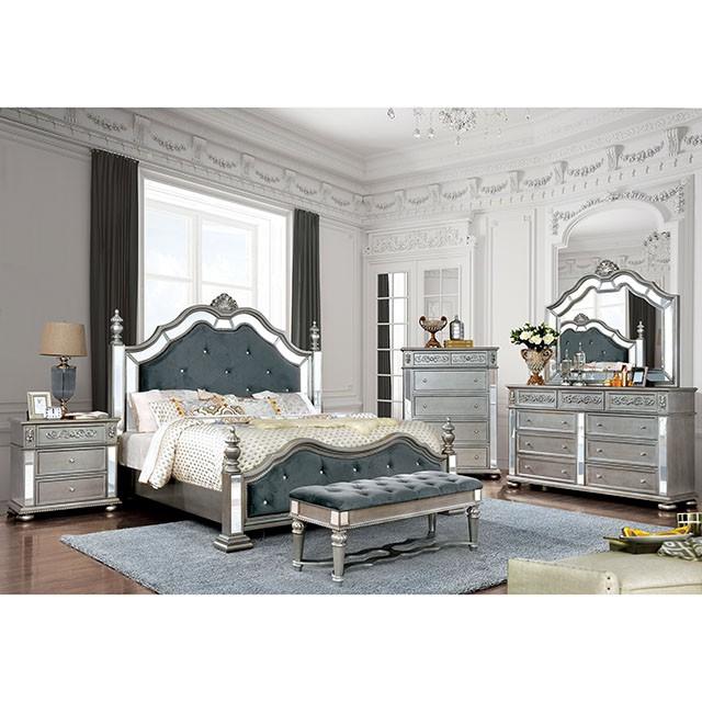 Azha Silver/Gray Bench - My Sweet Home Furniture (Queens, NY)