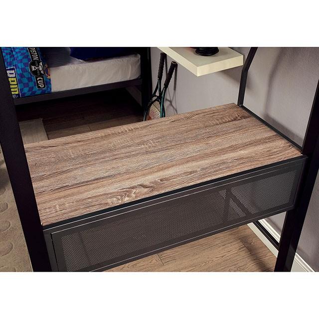 BALLARAT Silver Triple Twin Bunk Bed w/ Desk - My Sweet Home Furniture (Queens, NY)