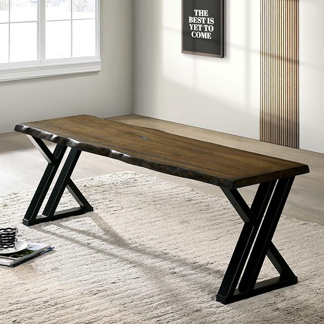 BARBARY Bench, Black/Dark Oak - My Sweet Home Furniture (Queens, NY)