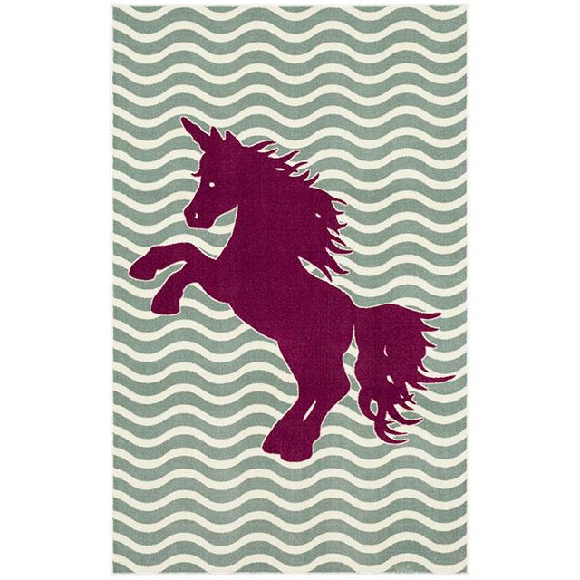 BARON 5' X 8', Area Rug, Horse, Sage Green/Fuchsia - My Sweet Home Furniture (Queens, NY)