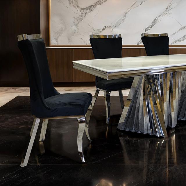 Basilicata 7 Pc Dining Set Gold & Silver - My Sweet Home Furniture (Queens, NY)