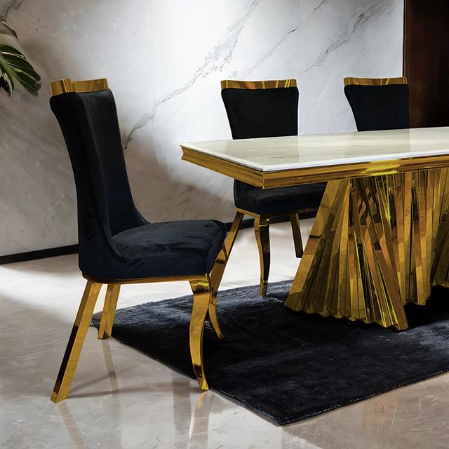Basilicata 7 Pc Dining Set Gold & Silver - My Sweet Home Furniture (Queens, NY)