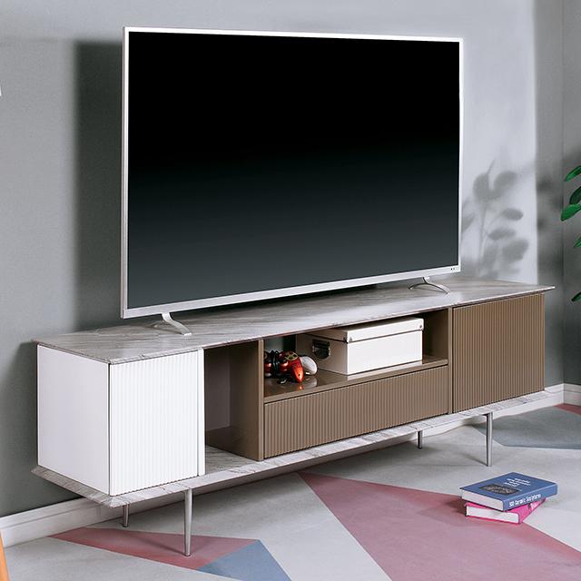 BLAIR 70" TV Console, White/Champagne/Gray - My Sweet Home Furniture (Queens, NY)