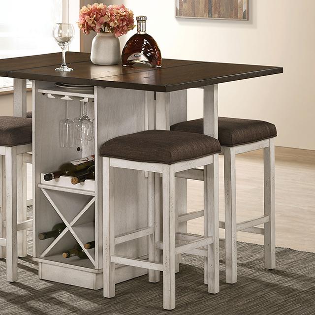 BINGHAM Counter Ht. Table w/ 2 x 15" Leaves - My Sweet Home Furniture (Queens, NY)