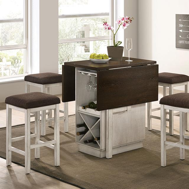 BINGHAM Counter Ht. Table w/ 2 x 15" Leaves - My Sweet Home Furniture (Queens, NY)