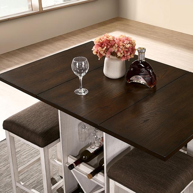 BINGHAM Counter Ht. Table w/ 2 x 15" Leaves - My Sweet Home Furniture (Queens, NY)