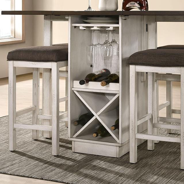 BINGHAM Counter Ht. Table w/ 2 x 15" Leaves - My Sweet Home Furniture (Queens, NY)