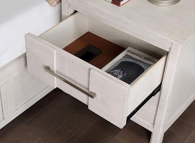 Berenice Espresso Night Stand White, Gray, & Espresso - My Sweet Home Furniture (Queens, NY)