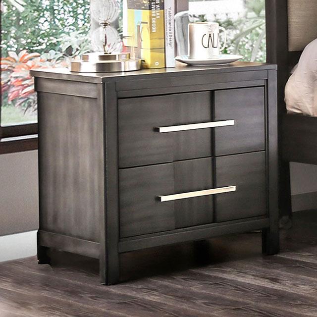 Berenice Espresso Night Stand White, Gray, & Espresso - My Sweet Home Furniture (Queens, NY)