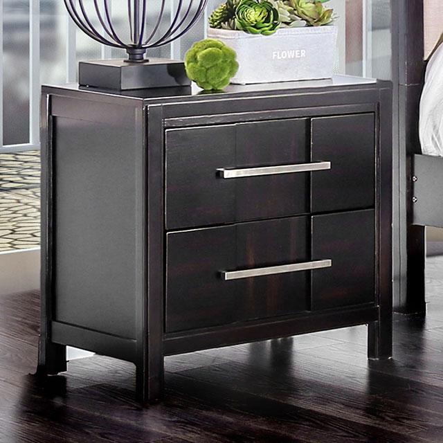 Berenice Espresso Night Stand White, Gray, & Espresso - My Sweet Home Furniture (Queens, NY)
