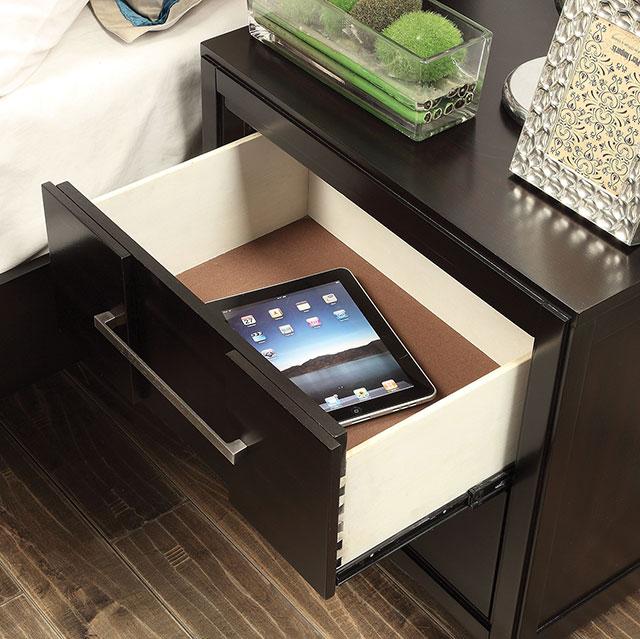 Berenice Espresso Night Stand White, Gray, & Espresso - My Sweet Home Furniture (Queens, NY)