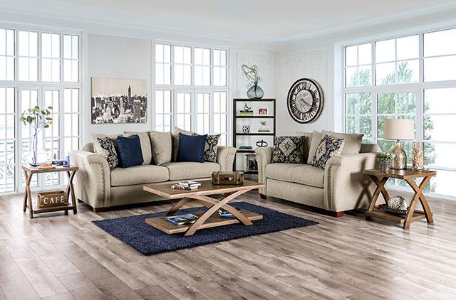 BELSIZE Sofa, Beige/Navy - My Sweet Home Furniture (Queens, NY)
