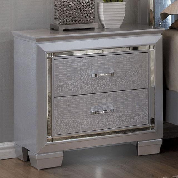 BELLANOVA Silver Night Stand - My Sweet Home Furniture (Queens, NY)